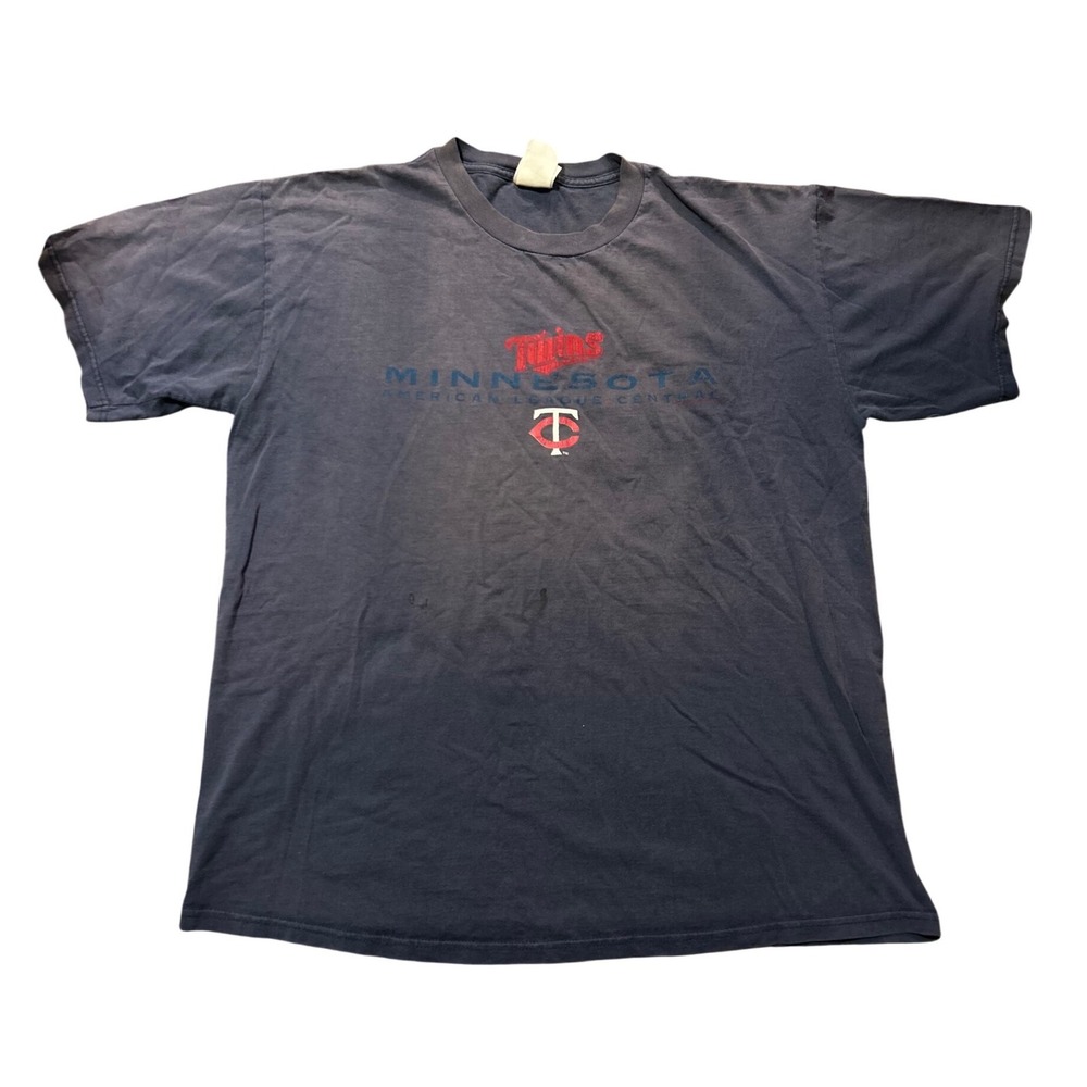 Vintage CSA Minnesota Twins American League Central T-Shirt Navy Blue Large